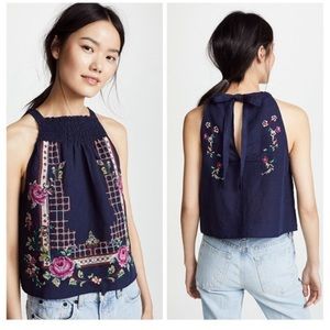 FREE PEOPLE embroidered top